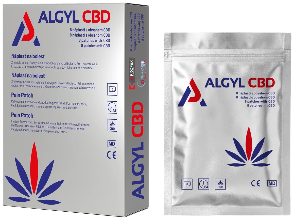 ALGYL CBD – balení a sáček s náplastí
